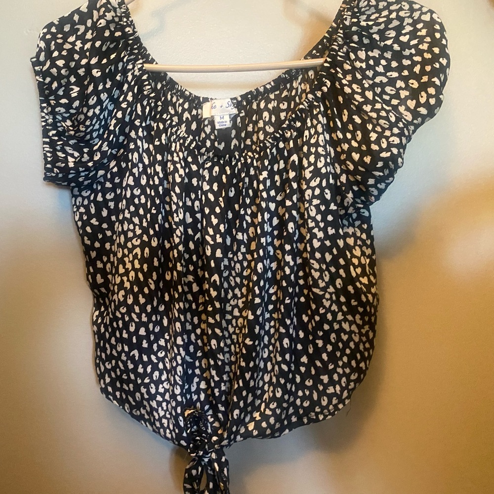 short cute top tie on bottom